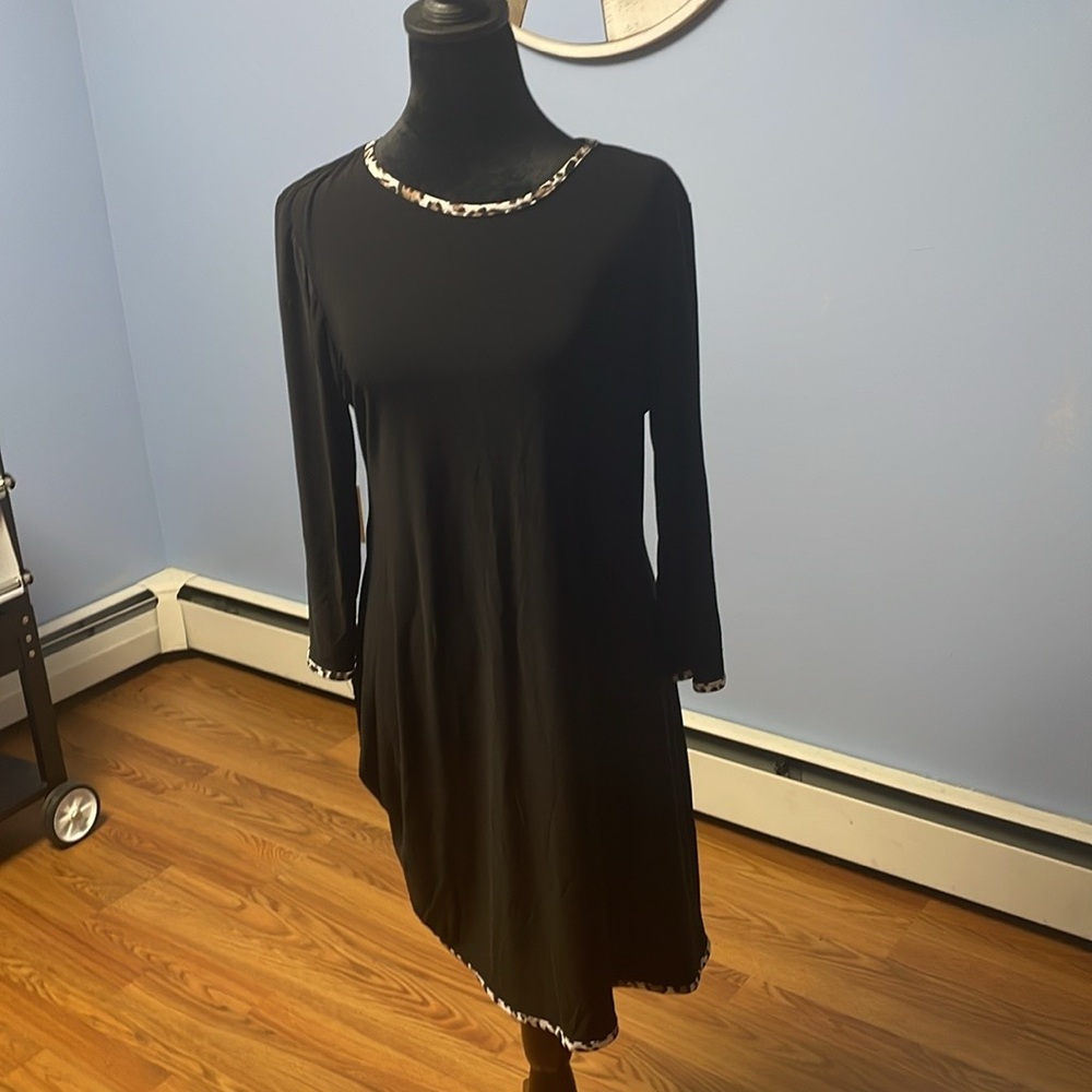 Black with cheetah collar and trim
